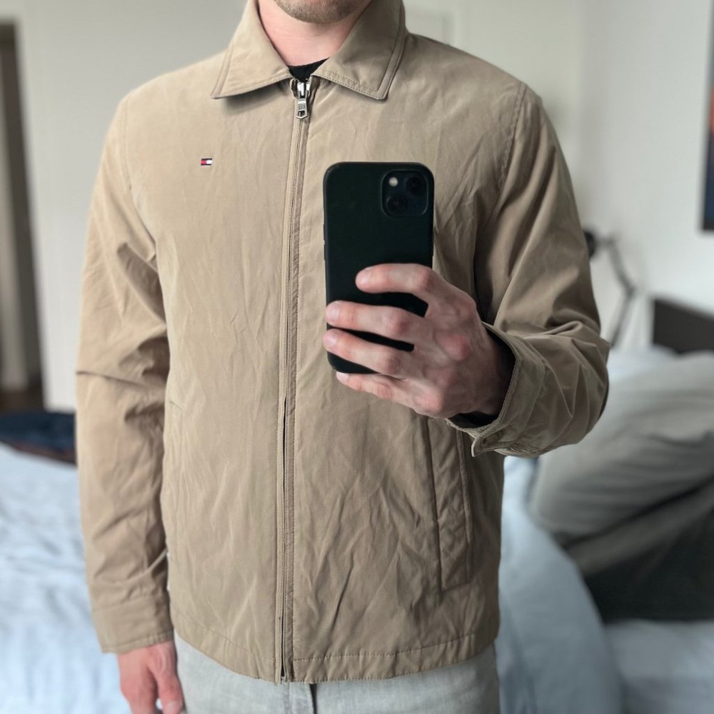 Tommy Hilfiger Lightweight Microtwill Golf Jacket - Khaki